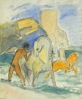  V.Bekhteev (1878-1971) Bathing the Horse, 1914 Water colours on paper, 32 x 26,5 cm