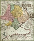 The map of Russia the Great (the Pont Euxine or the Black Sea and Malaya Tatariya and a few provinces: Bulgaria, Romania, Anatolia). Germany, Nurnberg. 17th century. Copperplate engraving, watercolor. Rag paper. Off-print: 59 x 49.5 cm. Sh