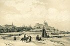 Vladimir. The view from the southern bank. Lithograph on pale-yellow background. Image: 24.5 x 36 cm. Sheet: 36 x 55 cm. Author: Duran Andr; Publisher: Bourdi Ernest Printer: Brie August Figures drawn by Raff France, Paris. Th