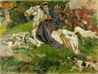  N.Samokish 1861-1939 The Chase of Crown Princess Yecaterina Alexeevna, 1900-1902 Oil on canvas, 92 x 122,5