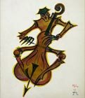 M. Dobuzhinsky 1875-1957 The Violoncellist, 1915 Water colours on paper, 31 x 24,5 cm