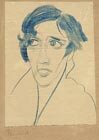  B. Grigoryev 1886-1939 Self- portrait, 1920 Crayon on paper, 26,5 x 19,5 cm